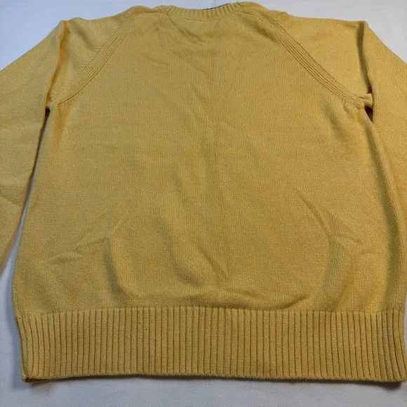 Tommy Hilfiger Sweater Men's M Yellow Essential Mini Flag Logo Vintage Round - Picture 12 of 16